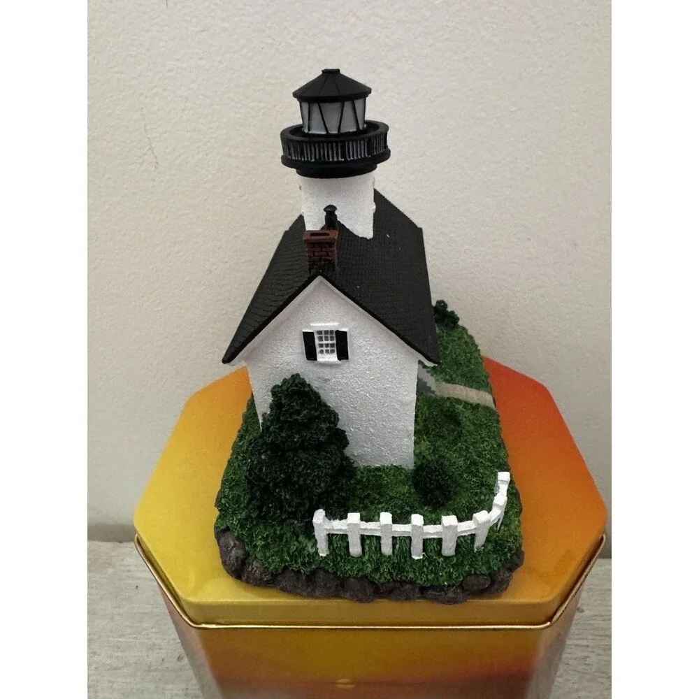 VTG Lefton Lost Lights Santa Barbara Lighthouse Figurine CCM13546 w/ Tag & Tin